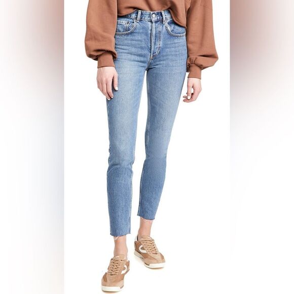 NWT Boyish The Billy Jeans Rio Bravo Raw Hem High Rise Skinn - Picture 1 of 9